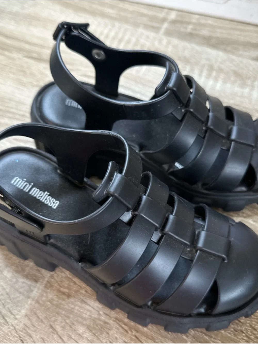 Mini Melissa Megan platform sandals Size 13 Black